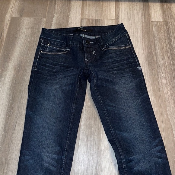 Y2K SKINNY JEANS W/SKULL EMBELLISHMENT - Picture 1 of 4